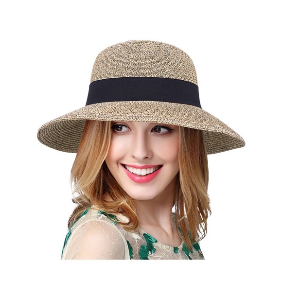Floppy Hat Women's UPF 50+ Foldable/Packable Straw Sun Beach Hat,Mix - Picture 2 of 8